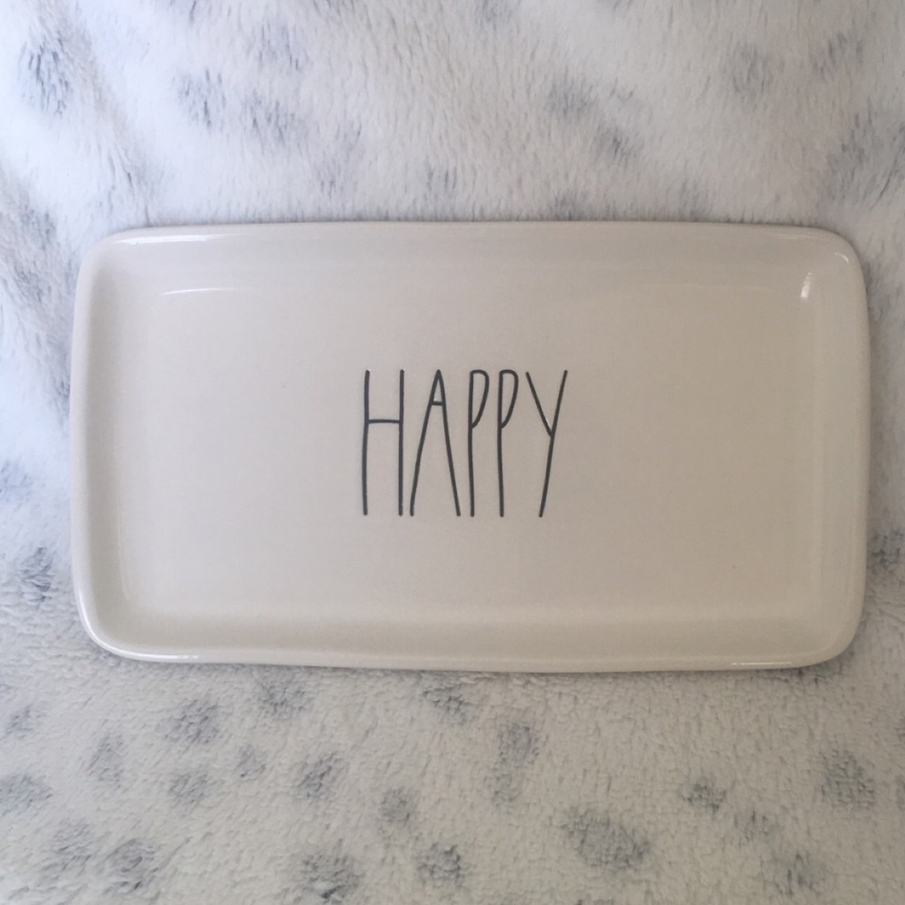 Rae Dunn Ceramic Tray HAPPY